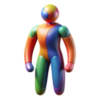 extraordinary artistic An abstract interpretation of a human figure, using distorted proportions and bold colors, in a surrealist, figurative style 4K png