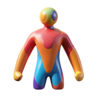 vibrant rustic An abstract interpretation of a human figure, using distorted proportions and bold colors, in a surrealist, figurative style 4K png