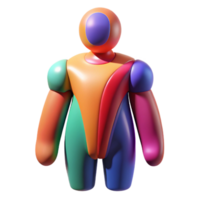 beautiful contemporary An abstract interpretation of a human figure, using distorted proportions and bold colors, in a surrealist, figurative style high resolution png