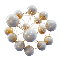 vibrant classic A cluster of translucent orbs, interconnected by thin, glowing lines, resembling a network of neurons, in a scientific, bio-art style premium png