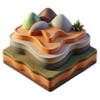 impressive contemporary An abstract representation of a landscape, using layered textures and earthy colors, in a textured, impressionist style authentic png