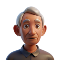 extraordinary minimalist Close-up portrait of an elderly man with deep wrinkles and a thoughtful expression, illuminated by a single spotlight from above, hyperrealistic style premium png