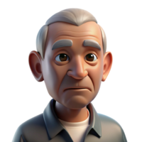 serene traditional Close-up portrait of an elderly man with deep wrinkles and a thoughtful expression, illuminated by a single spotlight from above, hyperrealistic style exclusive png