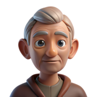 elegant classic Close-up portrait of an elderly man with deep wrinkles and a thoughtful expression, illuminated by a single spotlight from above, hyperrealistic style exclusive png