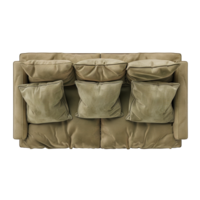 Top View of a Beige Sofa with Five Cushions for Comfortable Seating png