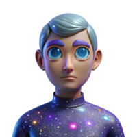 wonderful rustic Portrait of a person with eyes made of galaxies, cosmic lighting, space art style professional png