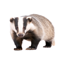 Closeup of an Adorable European Badger Standing on White Background png