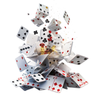 An Explosion of Playing Cards in Mid Air A 3D Render of Chaos and Gamble png