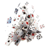 A Stunning 3D Render of Exploding Playing Cards in MidAir png