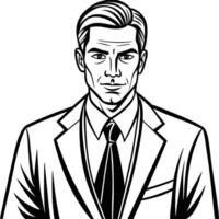 Continuous Line Drawing of a Male Businessman in Motion vector