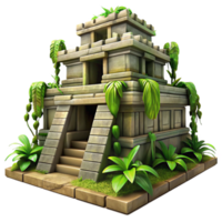 impressive minimalist An ancient Mayan temple overgrown with jungle vines, dappled sunlight, mysterious and atmospheric 4K png