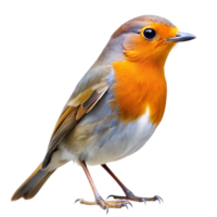 ein atemberaubend Nahansicht von ein europäisch Robin Vogel gegen ein schwarz Hintergrund png