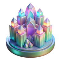 extraordinary traditional A crystalline palace made of quartz, refracting rainbow light, ethereal and otherworldly detailed png