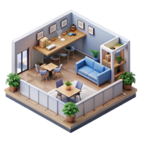beautiful minimalist A co-living space with communal areas, open plan layout, modern and social exclusive png