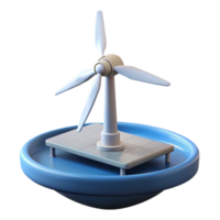 dramatic artistic A floating wind turbine platform with sleek aerodynamic design, generating clean energy premium png