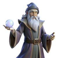 vibrant rustic A wise old wizard with a long, flowing beard holding a glowing orb, dimly lit chamber, realistic fantasy style exclusive png
