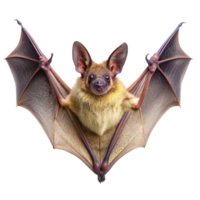 Closeup of a Adorable Little Brown Bat with Wings Spread Wide png