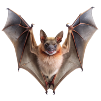 Spectacular Closeup of a Flying Fox Bat with Wings Spread Wide Open Against a Black Background png