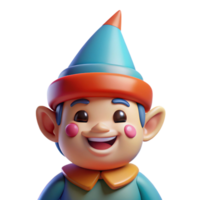 elegante minimalista un' giocoso gnomo con un' appuntito cappello e un' allegro Sorridi, luminosa, allegro illuminazione, cartone animato stile alto qualità png