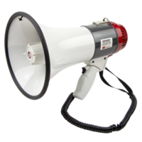 Highpower megaphone with coiled cord and carrying strap a powerful voice amplification device png