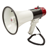 A highquality image of a powerful handheld megaphone with a coiled cord png