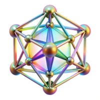 impressive abstract A network of interconnected crystalline structures, refracting light in a rainbow spectrum, sharp focus, Art Deco style professional png
