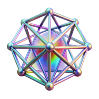 extraordinary modern A network of interconnected crystalline structures, refracting light in a rainbow spectrum, sharp focus, Art Deco style original png