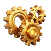 impressive vintage Interlocking gears and cogs made of polished brass, intricate and detailed, steampunk style, illuminated by a warm, golden light detailed png