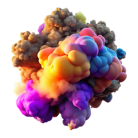 dramatic rustic A cloud of colorful smoke, swirling and billowing in zero gravity, vibrant and dynamic, abstract expressionism style, lit by a hidden light source authentic png
