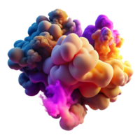 elegant vintage A cloud of colorful smoke, swirling and billowing in zero gravity, vibrant and dynamic, abstract expressionism style, lit by a hidden light source high resolution png
