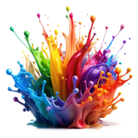 Vibrant Rainbow Color Splash Explosion Abstract Art Design png