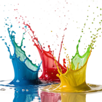 Vibrant Colorful Paint Splashes Exploding in a Symphony of Hues png