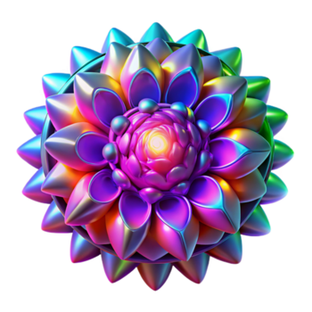 magnifik modern en kaotisk explosion av fraktal mönster i vibrerande neon nyanser, med en lysande, inre ljus källa, cyberpunk stil hög upplösning png