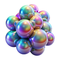 wonderful abstract A cluster of iridescent bubbles floating in zero gravity, illuminated by a rainbow of colors, psychedelic style 4K png