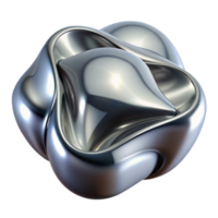 magnificent artistic A flowing, liquid metal form in shades of silver and chrome, with a reflective, mirrored surface, futuristic style high resolution png