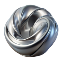 wonderful artistic A flowing, liquid metal form in shades of silver and chrome, with a reflective, mirrored surface, futuristic style original png