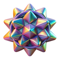 stunning traditional A cluster of iridescent, geometric shapes rotating and intersecting in space, illuminated by a rainbow of colors, op art style high quality png