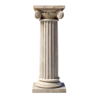 Isolated Image of a Classical Ionic Order Column with Square Plinth and Capital png