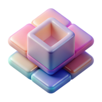 stunning contemporary A series of overlapping, translucent squares in gradient hues, with a soft, diffused light, minimalist style original png