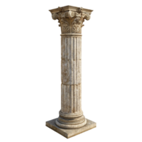 A Stunning 3D Render of an Ancient Greek Ionic Order Column with Intricate Carvings png