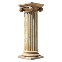 Isolated Image of a Classic Ionic Column with Detailed Architectural Elements png