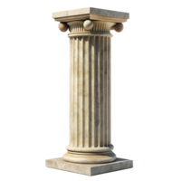 Classical Architecture Column Isolated on Black Background Detailed 3D Render of Elegant Stone Pillar png