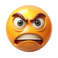 Angry Emoticon 3D Rendering Illustration Graphic Design Image png