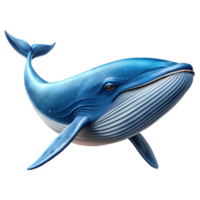 Stunningly Realistic Digital Painting of a Blue Whale Swimming in the Ocean png