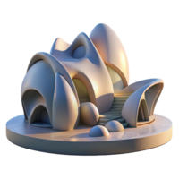impressive abstract Organic architecture, flowing curves, natural materials, soft diffused light, dawn, impressionistic style professional png