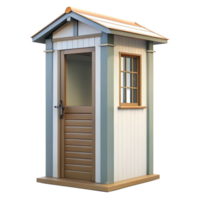 Charming Wooden Guard House Booth Security Post Exterior 3D Render Model png