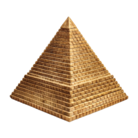 Ancient Egyptian Pyramid Model Block Structure Stone Beige Tan Color Isolated on Black Background png