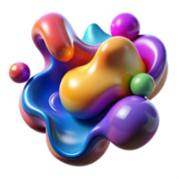 extraordinary abstract Blobitecture, amorphous shapes, fluid forms, vibrant colors, playful lighting professional png