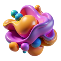 wonderful creative Blobitecture, amorphous shapes, fluid forms, vibrant colors, playful lighting detailed png