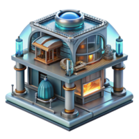magnificent rustic High-Tech architecture, exposed structure, mechanical details, industrial lighting, high-tech style premium png
